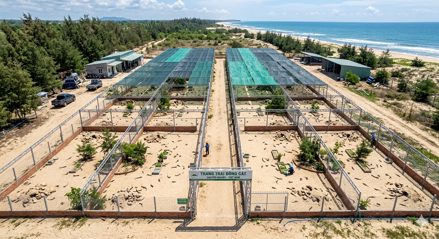 Khu chuồng nuôi đặc sản trong vườn ven biển